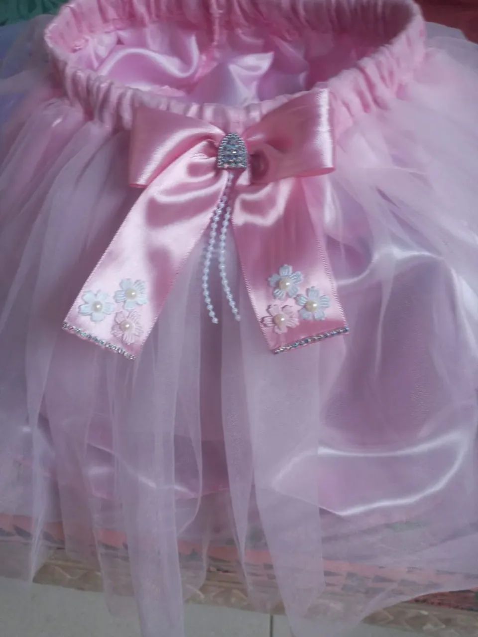 Saia de tule com laço decorativo - Foto 5