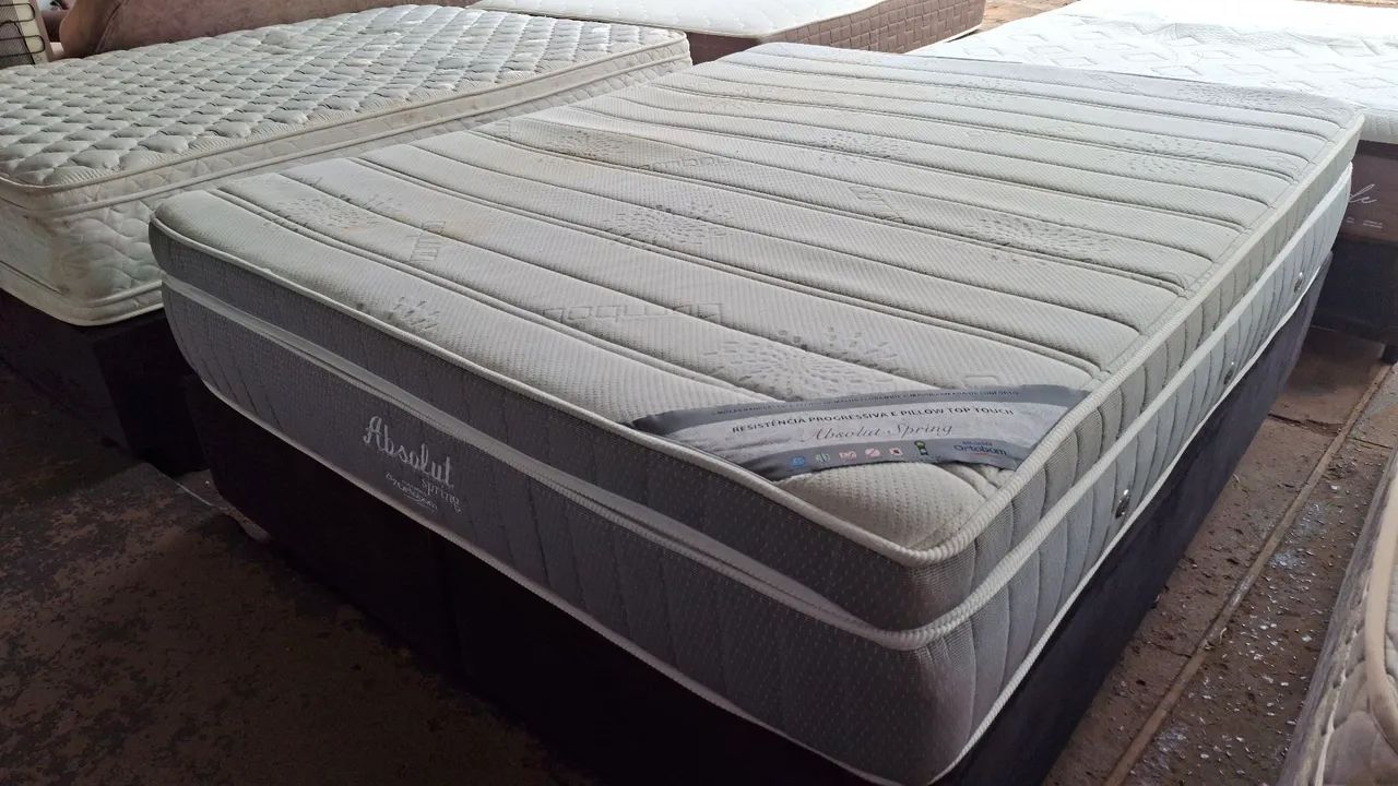 Cama box Queen size colchão ortobom  - Foto 4