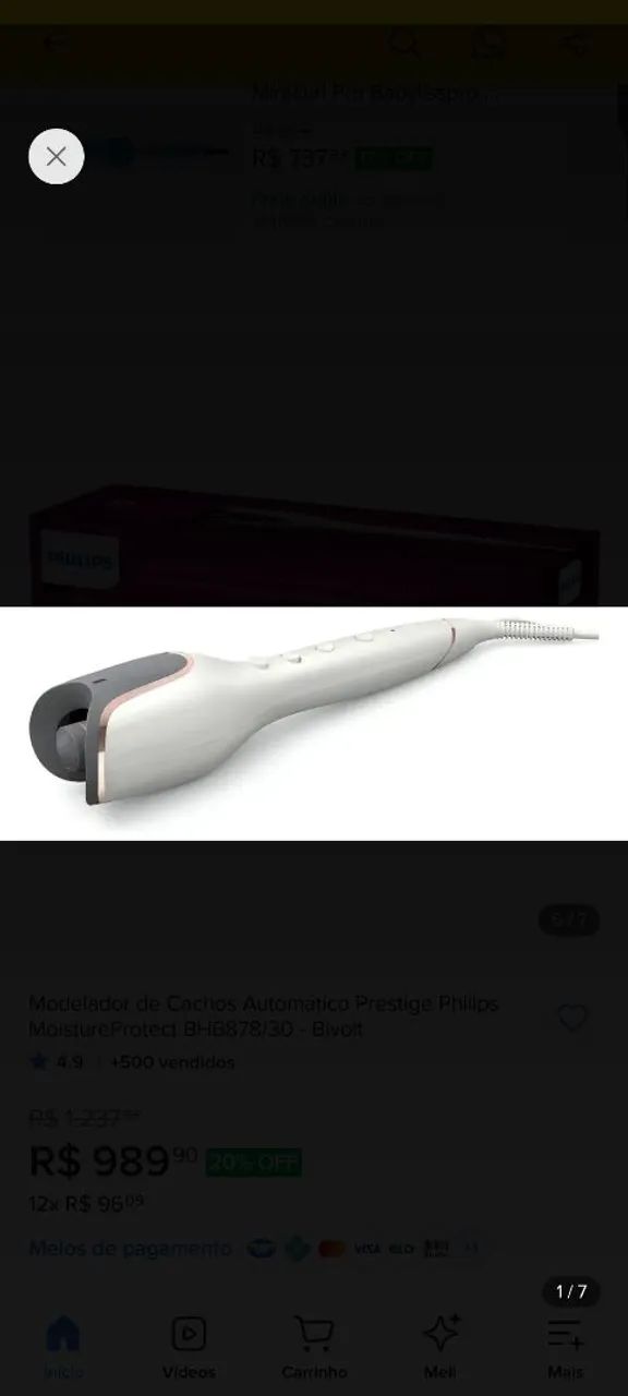 Modelador de cachos automático Philips 