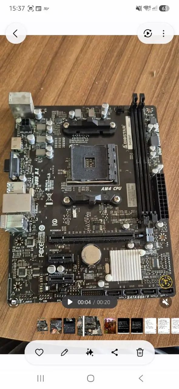 Placa mãe B450mhp Biostar para AMD