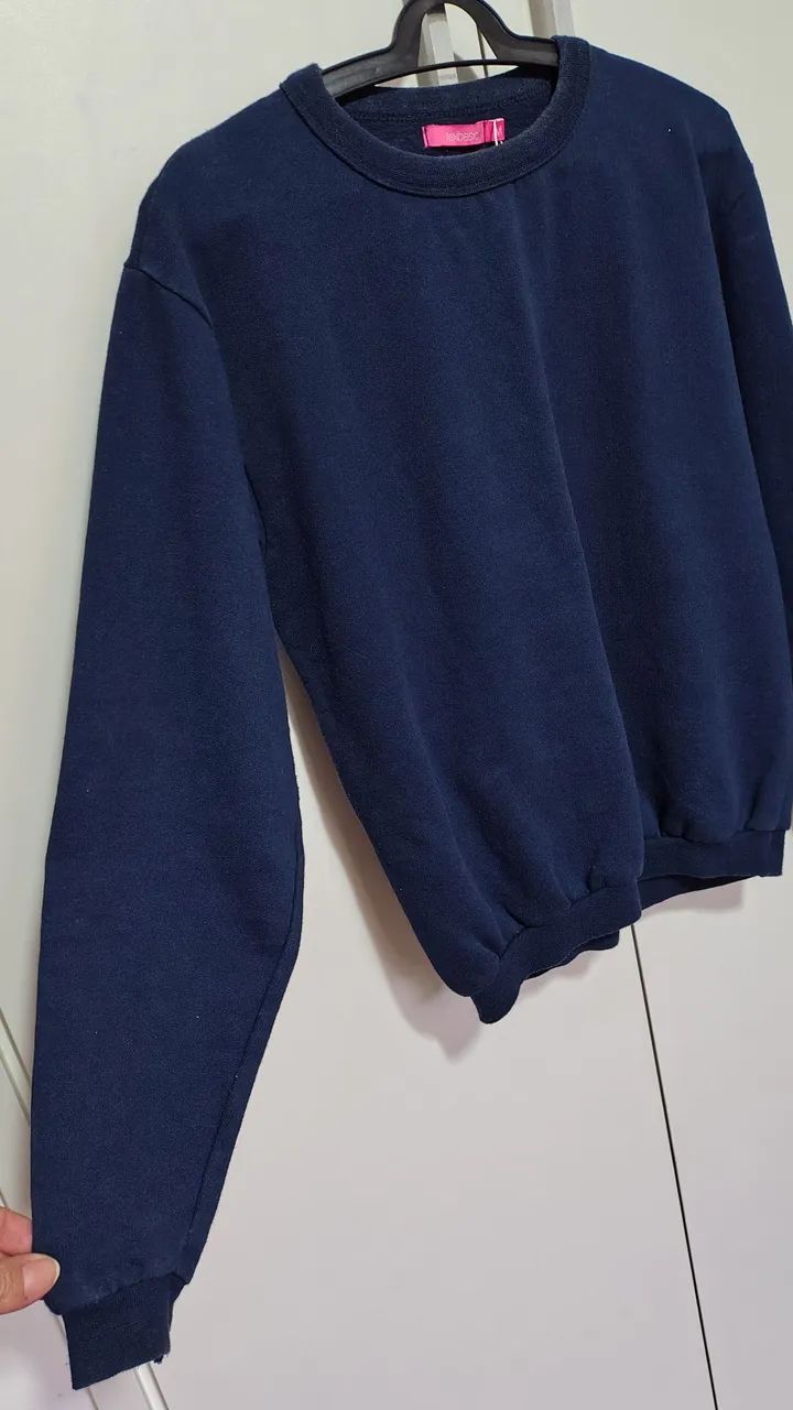 OPORTUNIDADE! Moletom Unissex Tex Basic Azul Marinho Tam M - Foto 2
