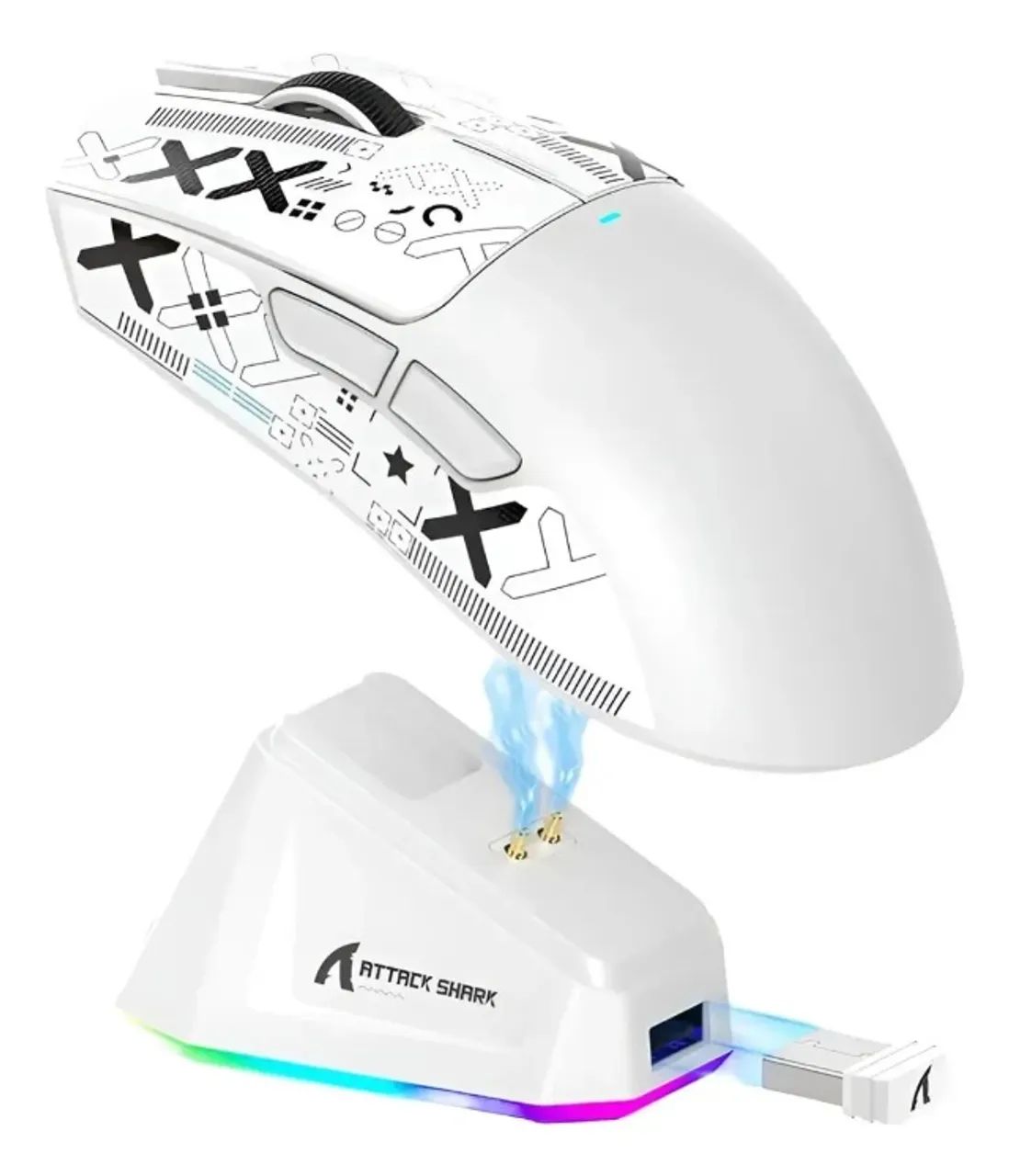 Mouse Gamer Sem Fio 2.4g Attack Shark Branco