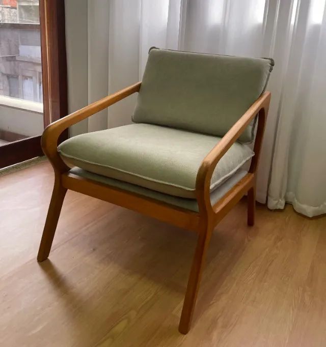 Poltrona Dallas Tecido Velusoft Madeira Maciça  - Foto 4