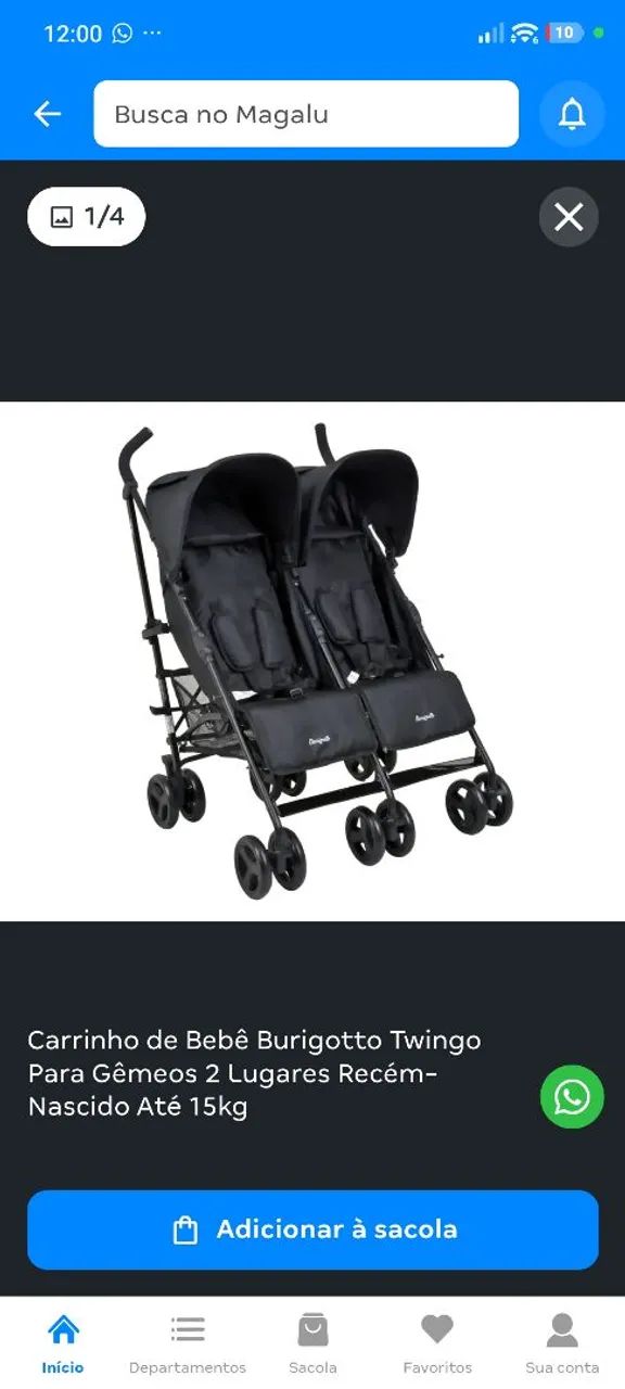 Carrinho de bebê para gêmeos 