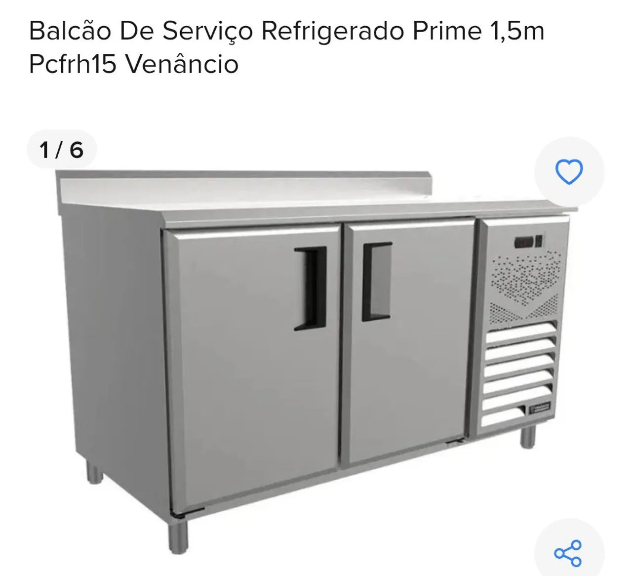 Balcão resfriado de encosto