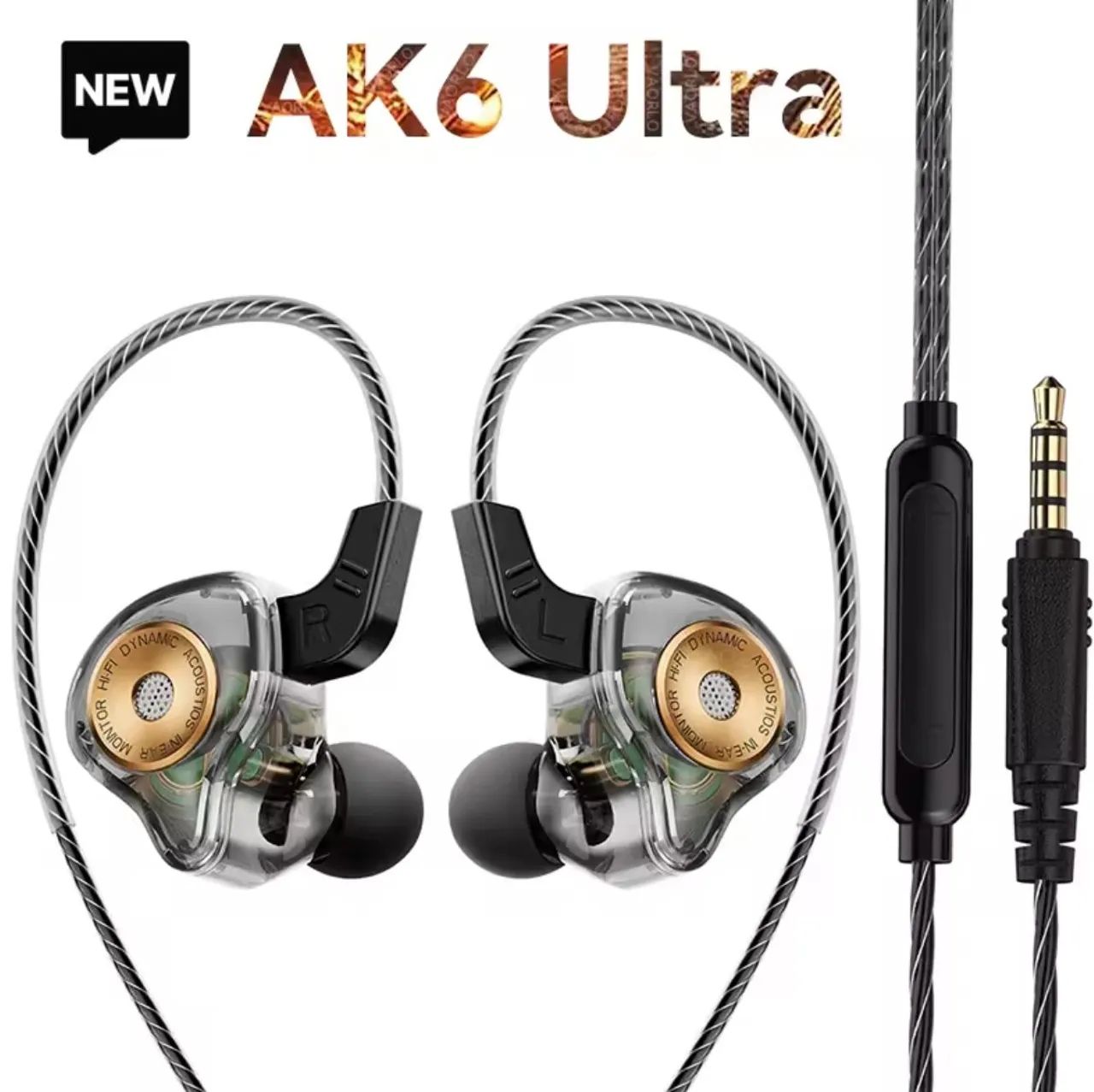 Fone com fio QKZ Ak6 Ultra com microfone 