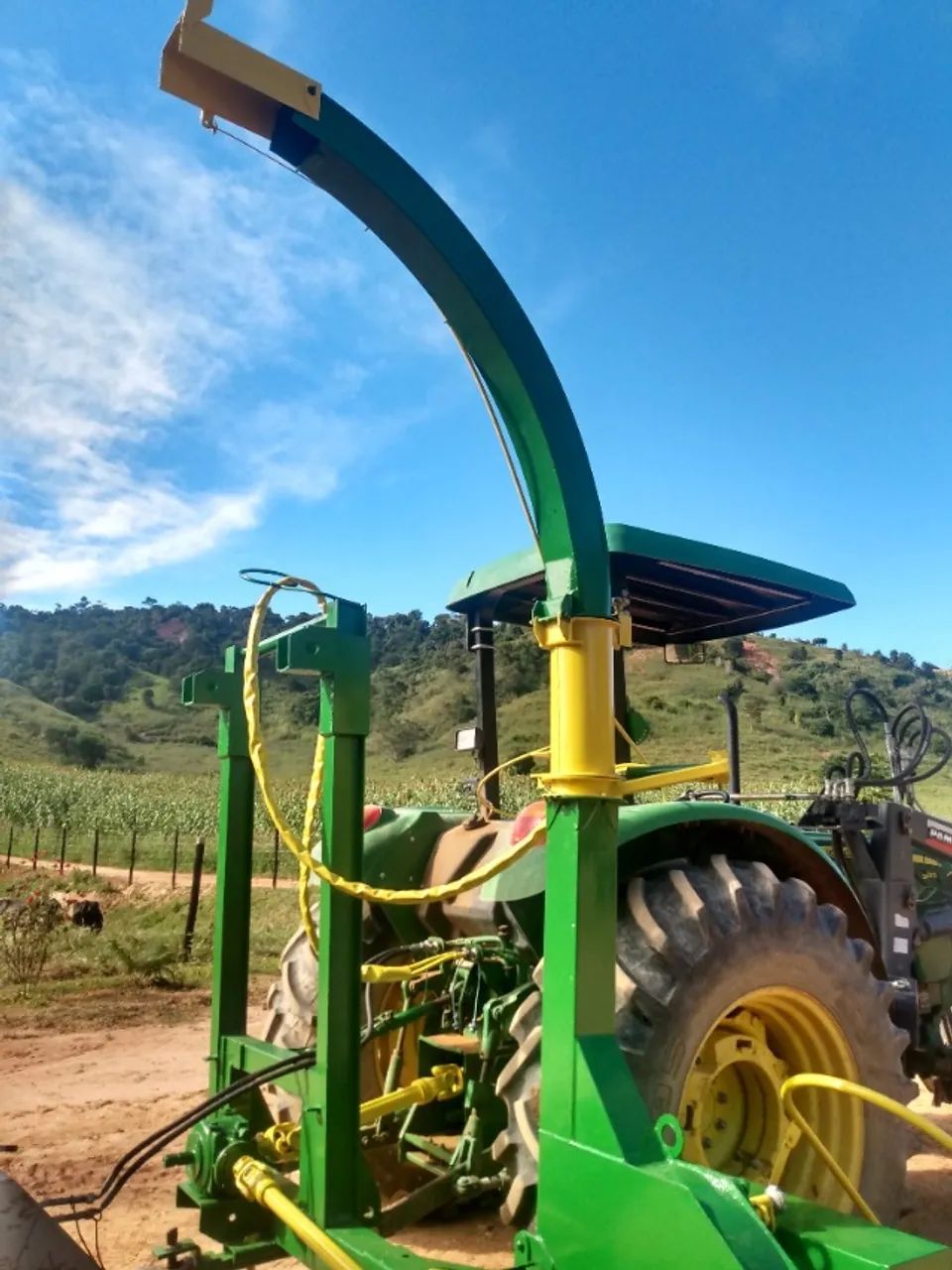 Forrageira menta suplema com suporte para big bag pintada da cor do trator john deere - Foto 4