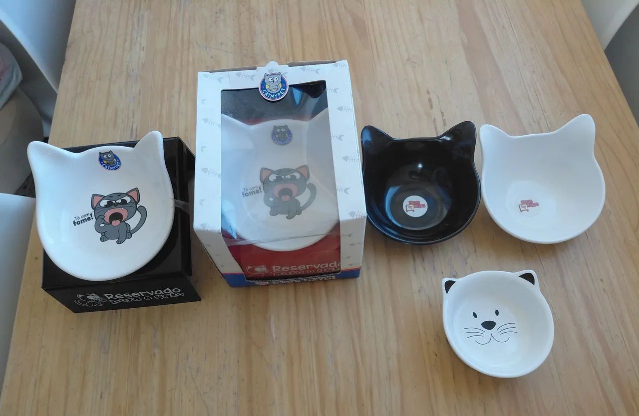 Comedouros e Bebedouros para Gatos - Material Premium Cerâmica