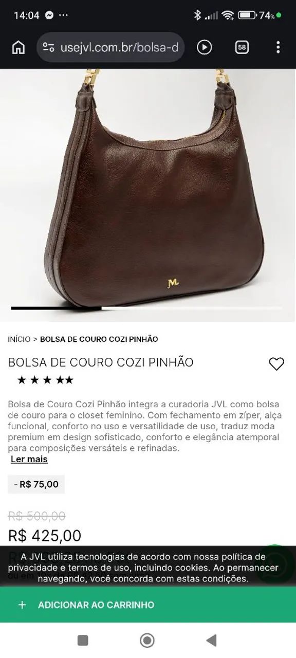 Bolsa de couro legítimo  - Foto 5
