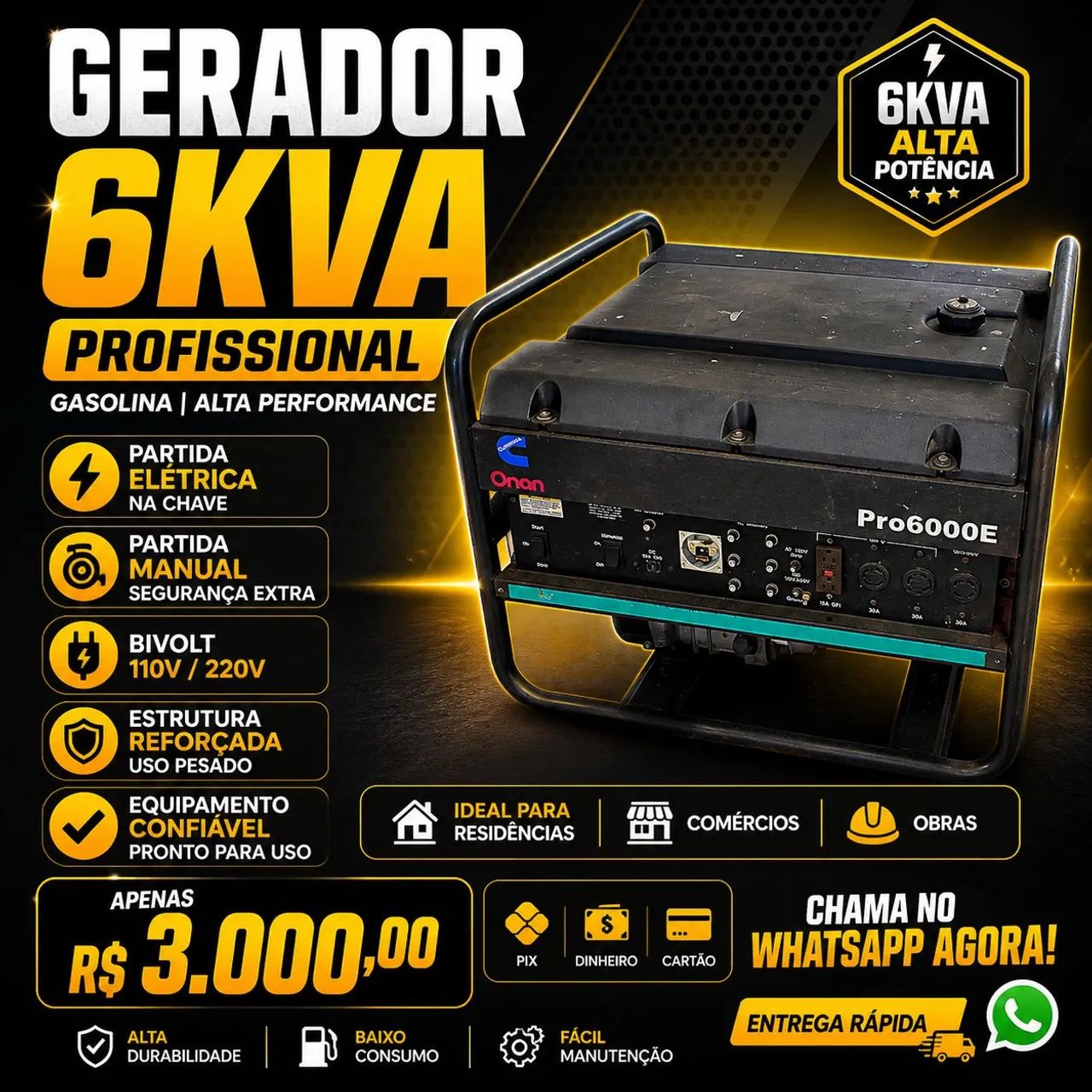Gerador de energia 6kva