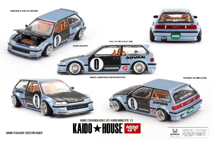 ミニカー Kaido House Honda Civic KAIDO HOUSE 179 - Honda Civic (EF) Kaido Roulette V1 MINI GT