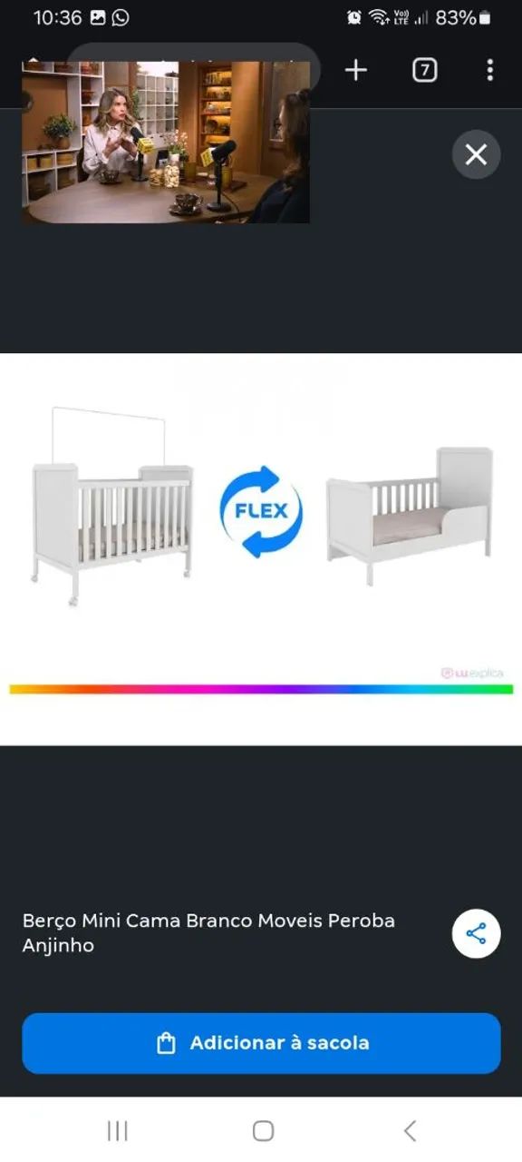 BERÇO AMERICANO 2 EM 1 vira cama *colchao incluso  - Foto 4