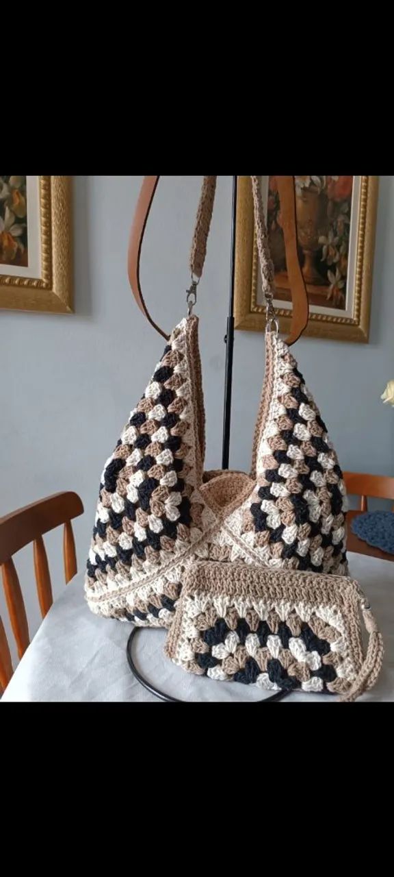 Linda bolsa de crochê 