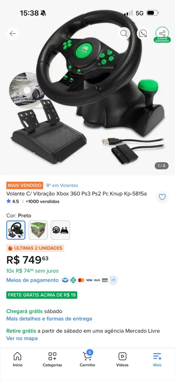 Volante para pc ps2 ps3 Xbox 