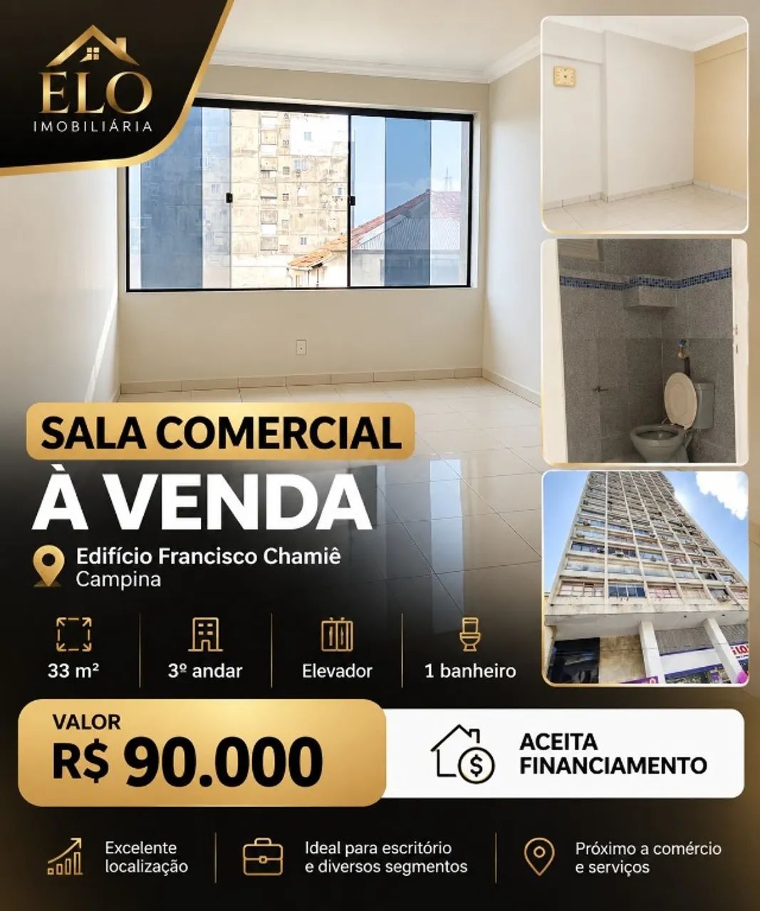 vendo sala comercial com preço excelente no centro do comercio de Belém