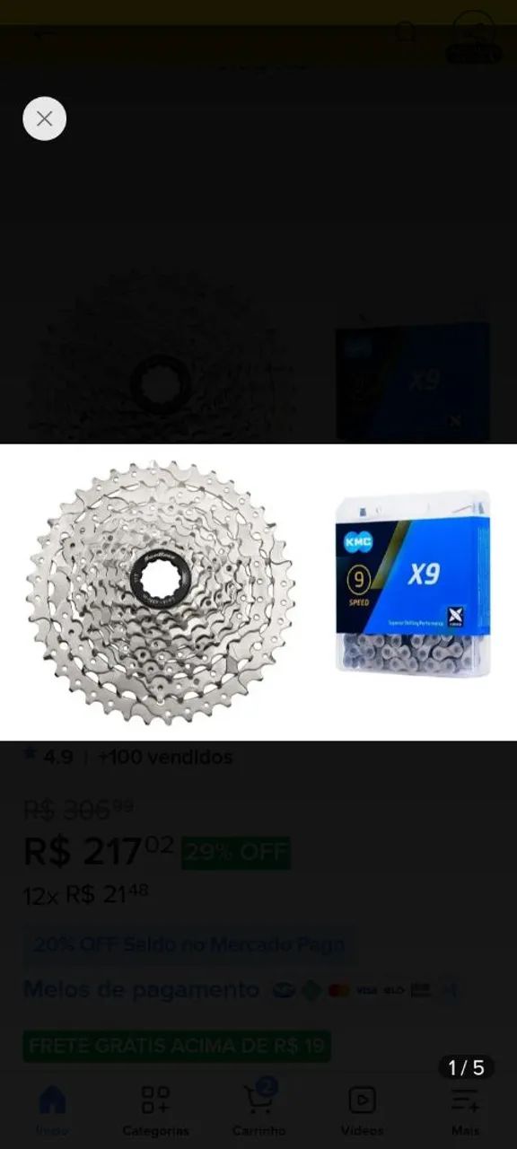 Kit tração 04 peças de bike 