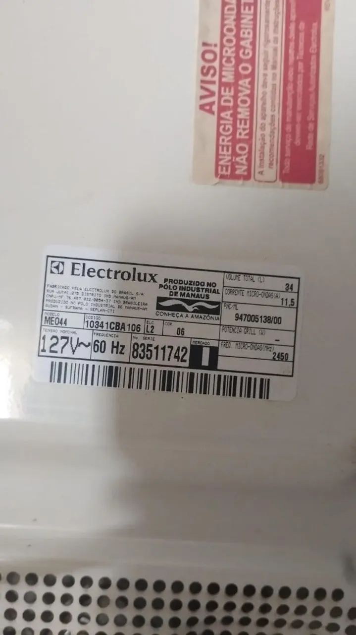 Microondas Eletrolux 34 litros 