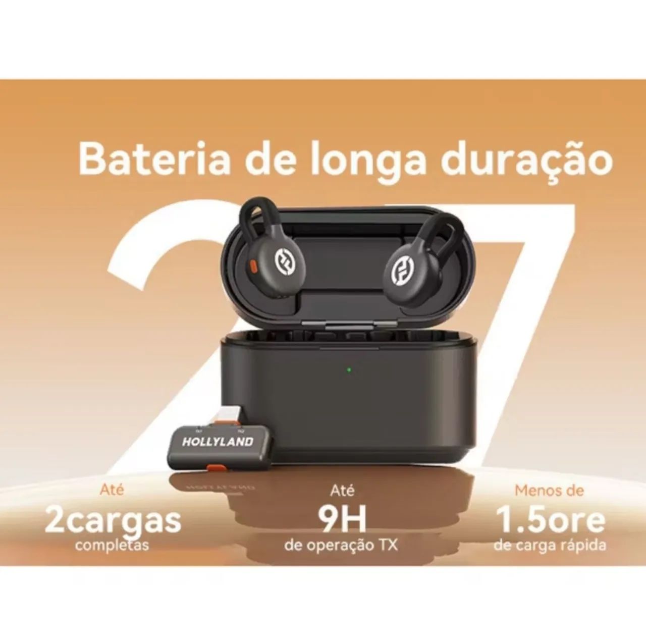 Microfone Sem Fio Hollyland Lark M2S Profissional para Câmera e Celular - Foto 3