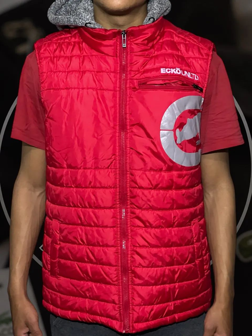 COLETE ACOLCHOADO MASCULINO ECKO UNLTD RHINO COM CAPUZ ORIGINAL IMPORTADO (USA) - Foto 4