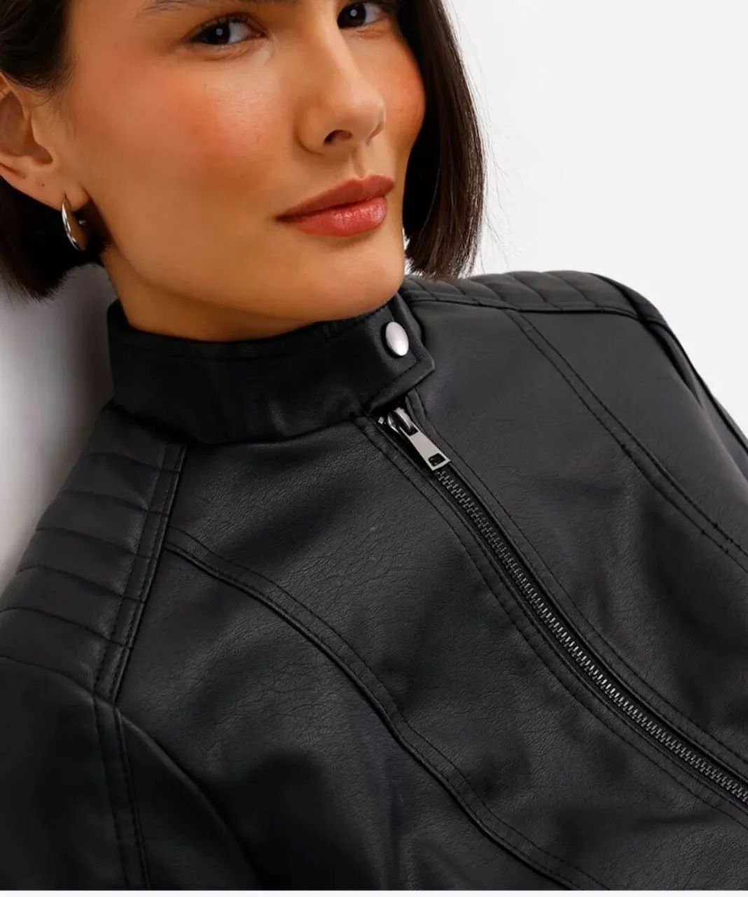 Jaqueta Biker feminina preta - Foto 3