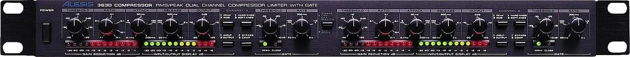 Alesis 3630 Peak Dual-Channel Compressor Limiter w Gate - Foto 3