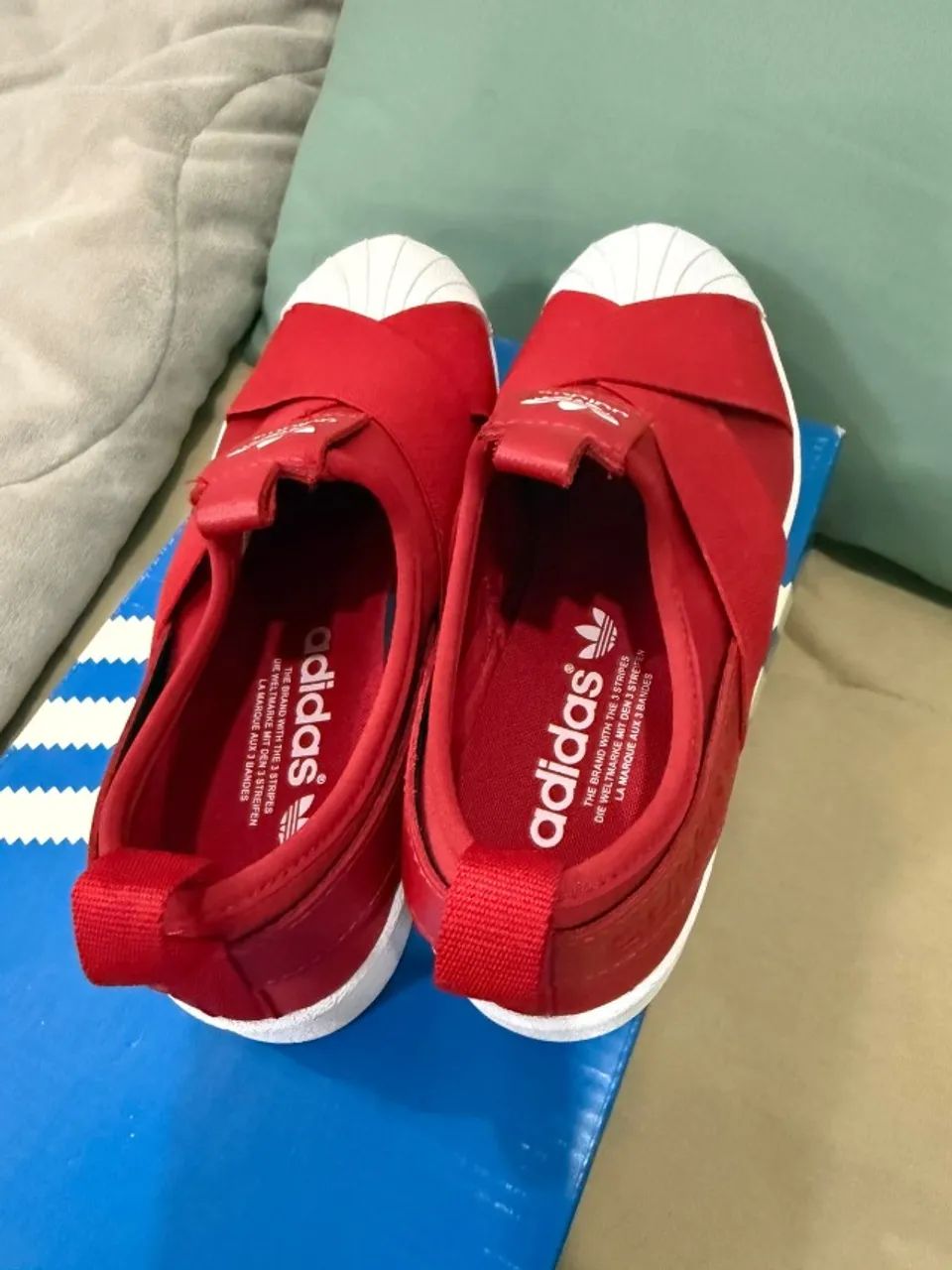tenis superstar slip on W adidas vermelho tamanho 35 - Foto 2