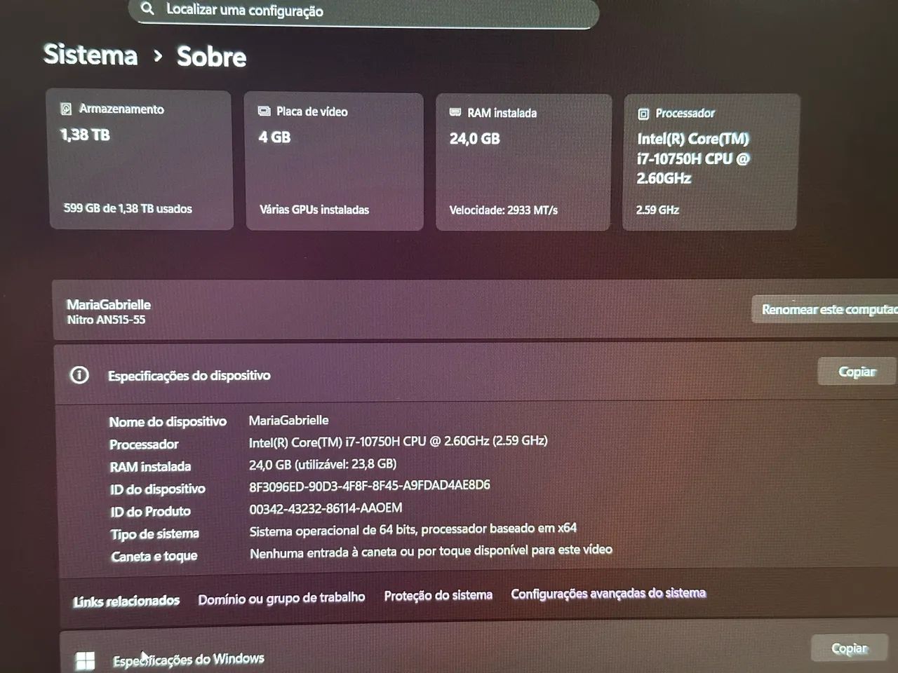 Notebook Acer Nitro 5 (AN515-55) - Alto desempenho p/ trabalho e edição