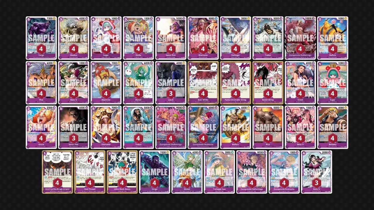 Deck Doflamingo Roxo + Pool completa One Piece TCG - Foto 2