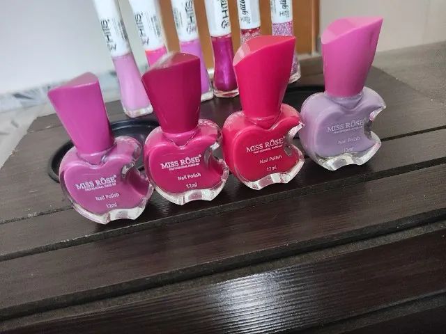 Lote 10 esmalte novo hits e miss rose