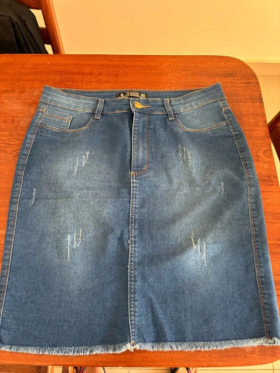 Saia jeans feminina