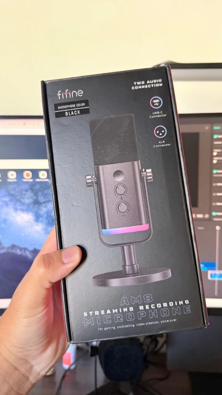 FIFINE AM8 - Microfone Dinâmico USB/XLR para PC, Podcast e Streaming