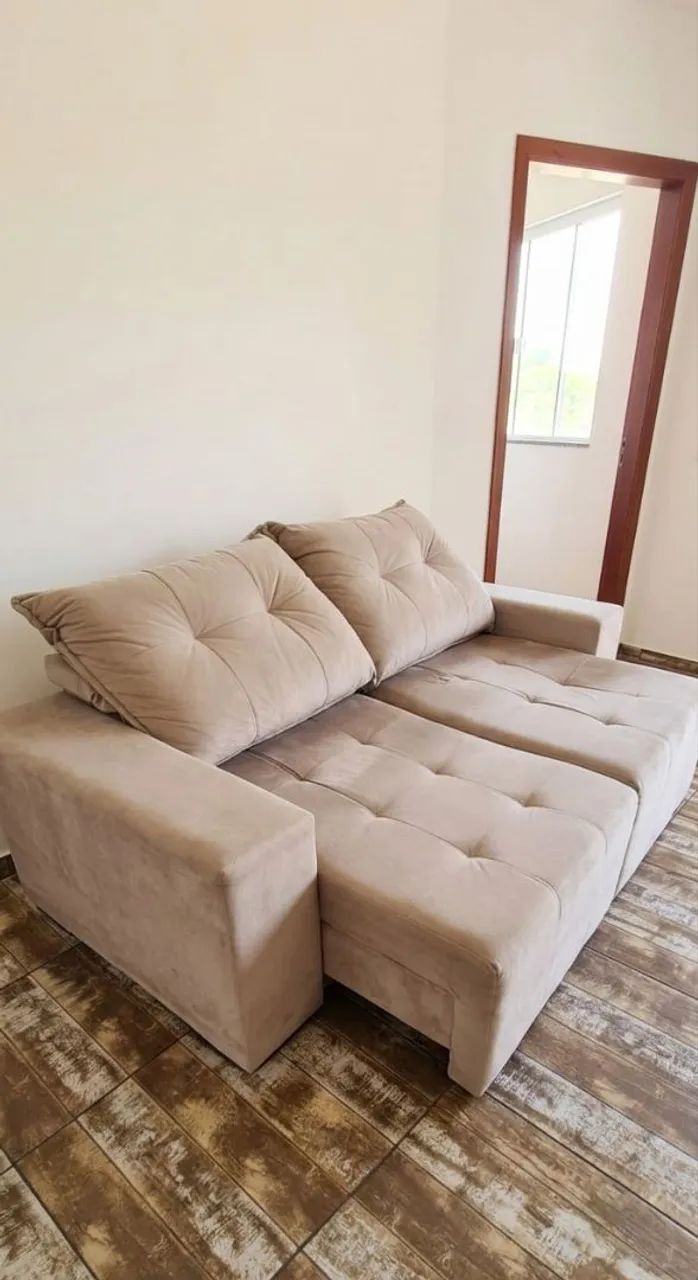 Beige Retractable & Reclining Sofa418478669085419521