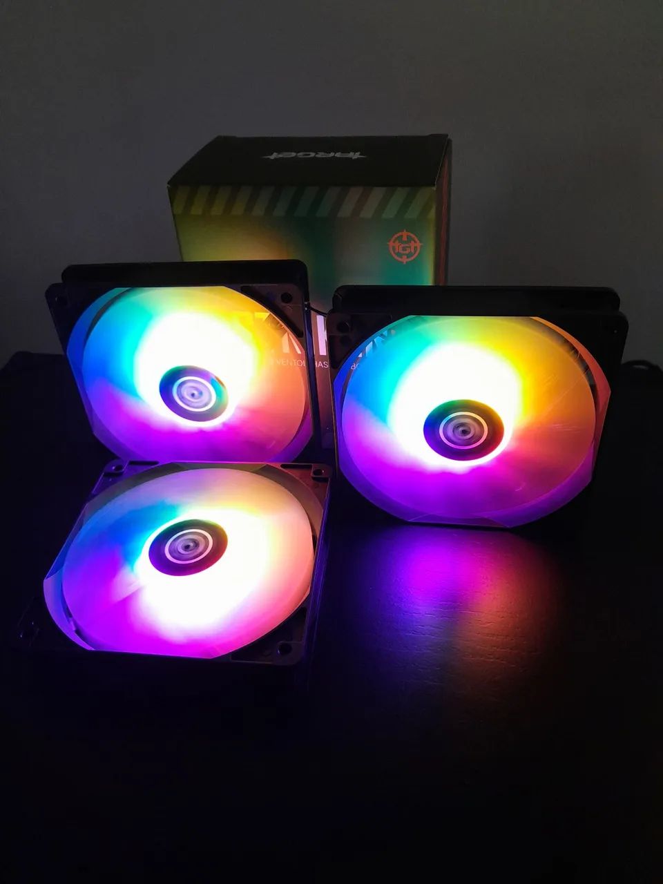 Ventoinha Cooler Fan RGB 120mm Kit Com 3 Unidades - Foto 5