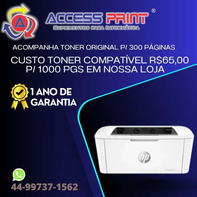 impressora nova laser hp wireless m111w 1ano de garantia - Foto 3