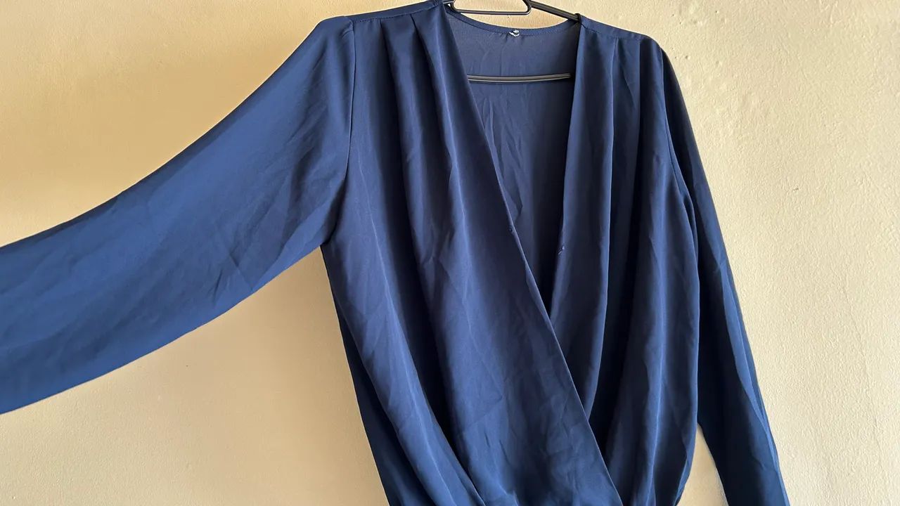 Body tecido voal azul - Foto 3
