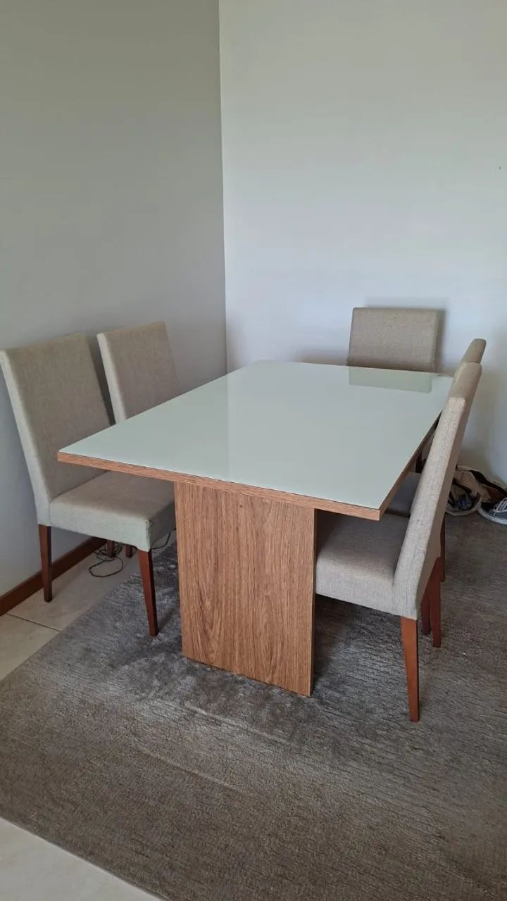 Mesa de jantar retangular + 5 cadeiras - Foto 2