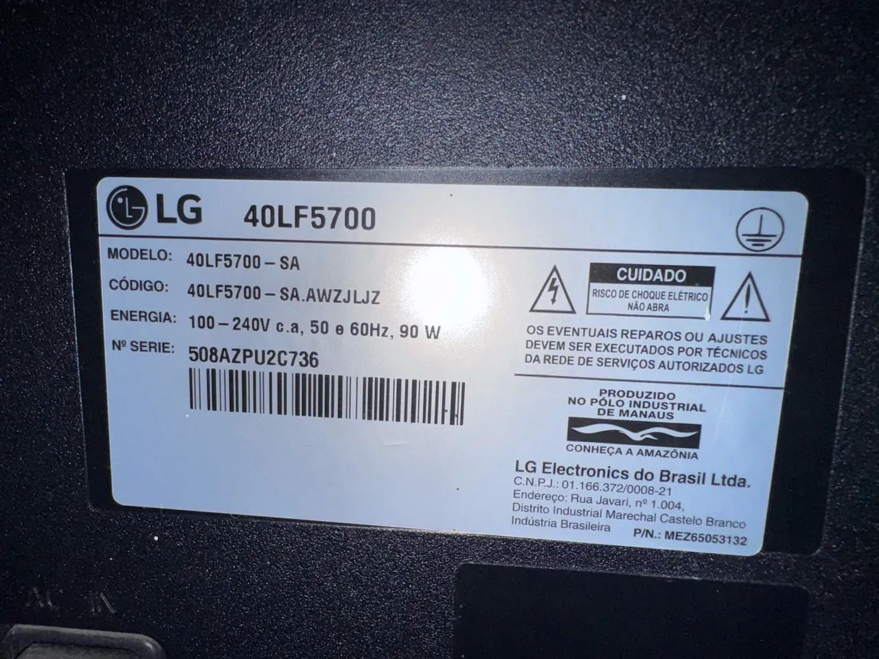 Tv LG para retirada de peça 