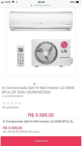 Ar condicionado lg 22.000 btus