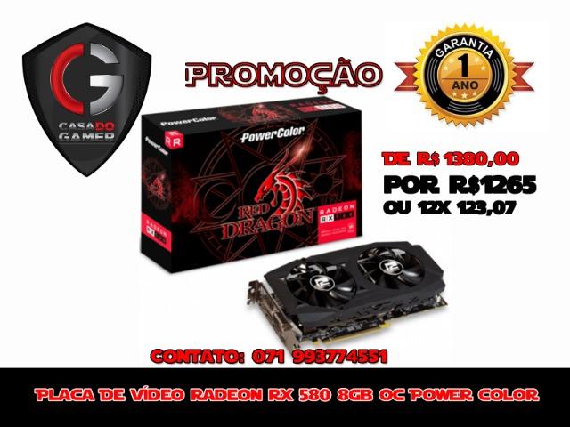 Placas de vídeo RX580 8GB OC (Nova, Lacrada, na Caixa, Garantia 1 ano e nota em seu nome)