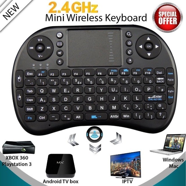 Mini Teclado Air Mouse Touch Sem Fio Tv Wireless Com Led - Foto 5