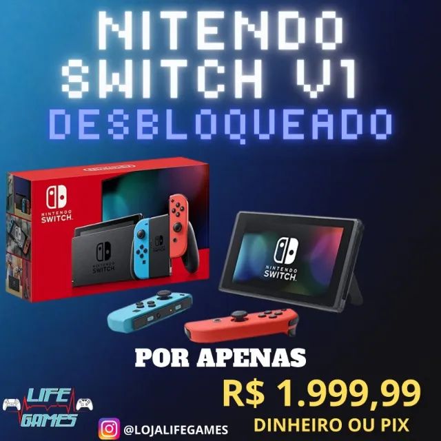 Nintendo Switch v1 Desbloqueado - Videogames - Setor Central, Goiânia  1188565359