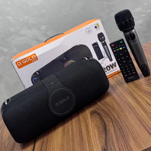 Caixa de Som Bluetooth Portátil 120W com Karaokê e Microfone Sem Fio Resistente a Respingo - Foto 2