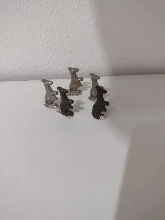 5 miniaturas de canguru em Petit Bronze 