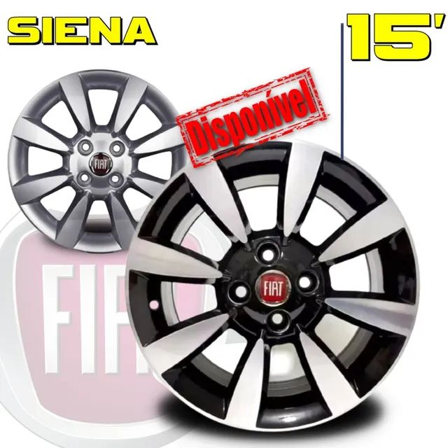 Roda aro 15 Fiat Siena Prata com diamantado 4x98 jogo