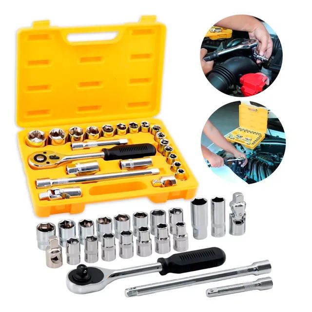 Jogo De Chaves Catraca Reversível  Sextavado 10 A 32mm 1/2pol 22pcs Titanium - Foto 2