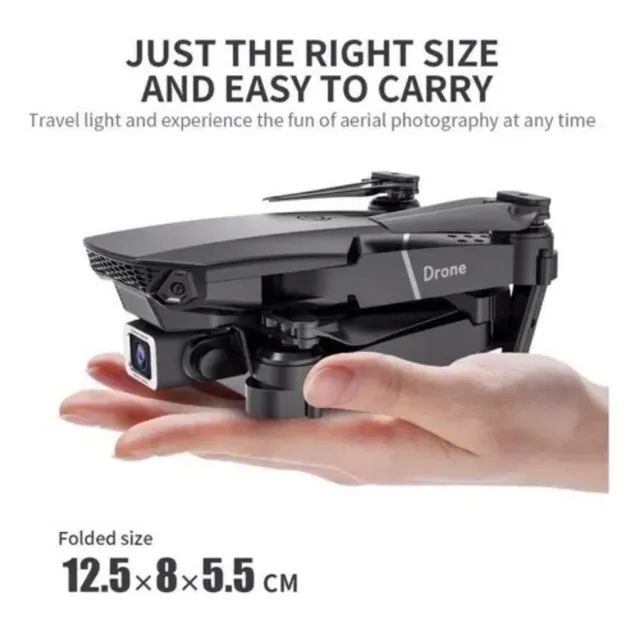  Drone E88 Pro - 15 Minutos de Vôo com Controle UAV - Com Dual Camera 4K - Foto 5