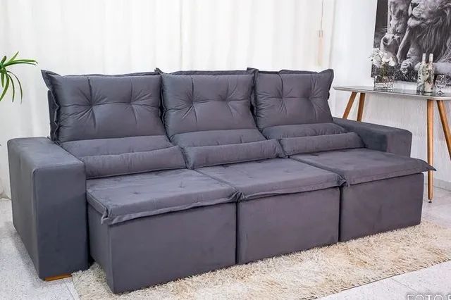 Sofá Retrátil Reclinável New Carol 2.60m rf655