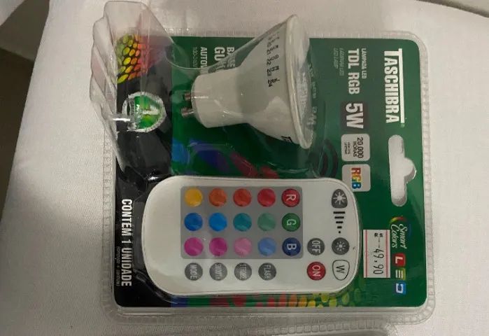 Lampada RGB 5W Base GU10 Bivolt C/Controle