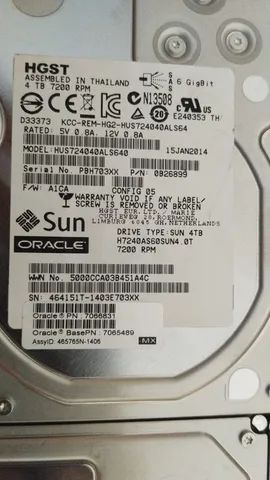 Dispositivo de armazenamento Hd Hgst 4Tb 7,2K 3,5" Lff Sas 6Gbps 0B26899