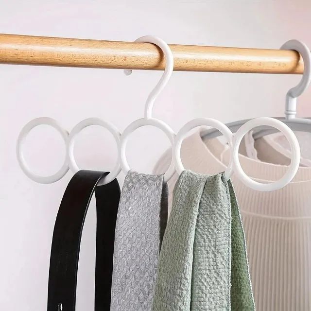 Cabide Organizador Com Argolas Para Pendurar Lenços Cintos Gravatas Multiuso - Foto 4